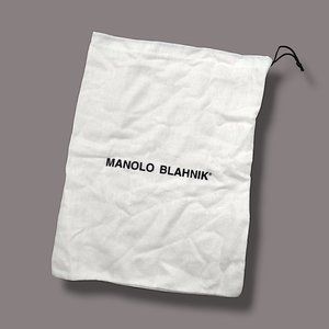 Manolo Blahnik off white dust bag coverg bag  13.5 x 10"
